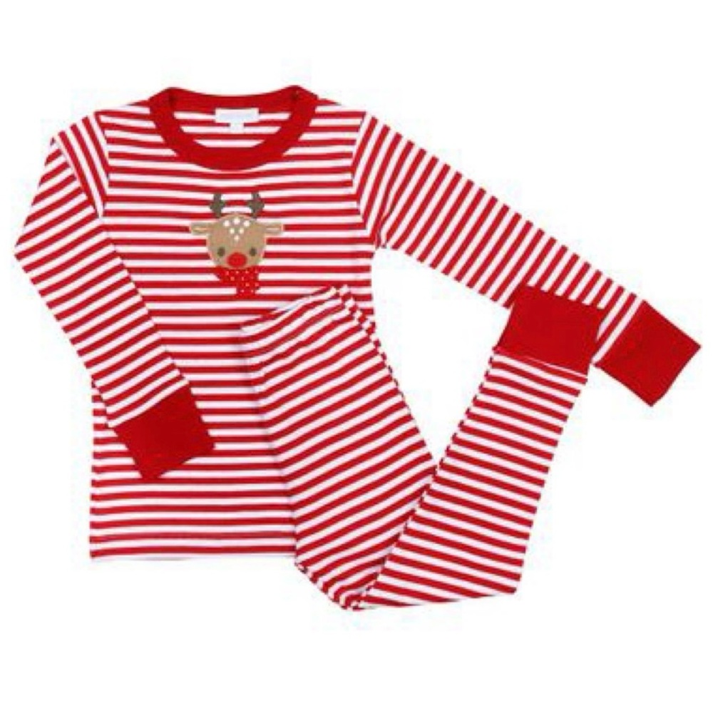 Magnolia Baby Reindeer Appliqué Long Pjs
